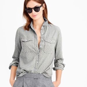 Jcrew polka dot button down